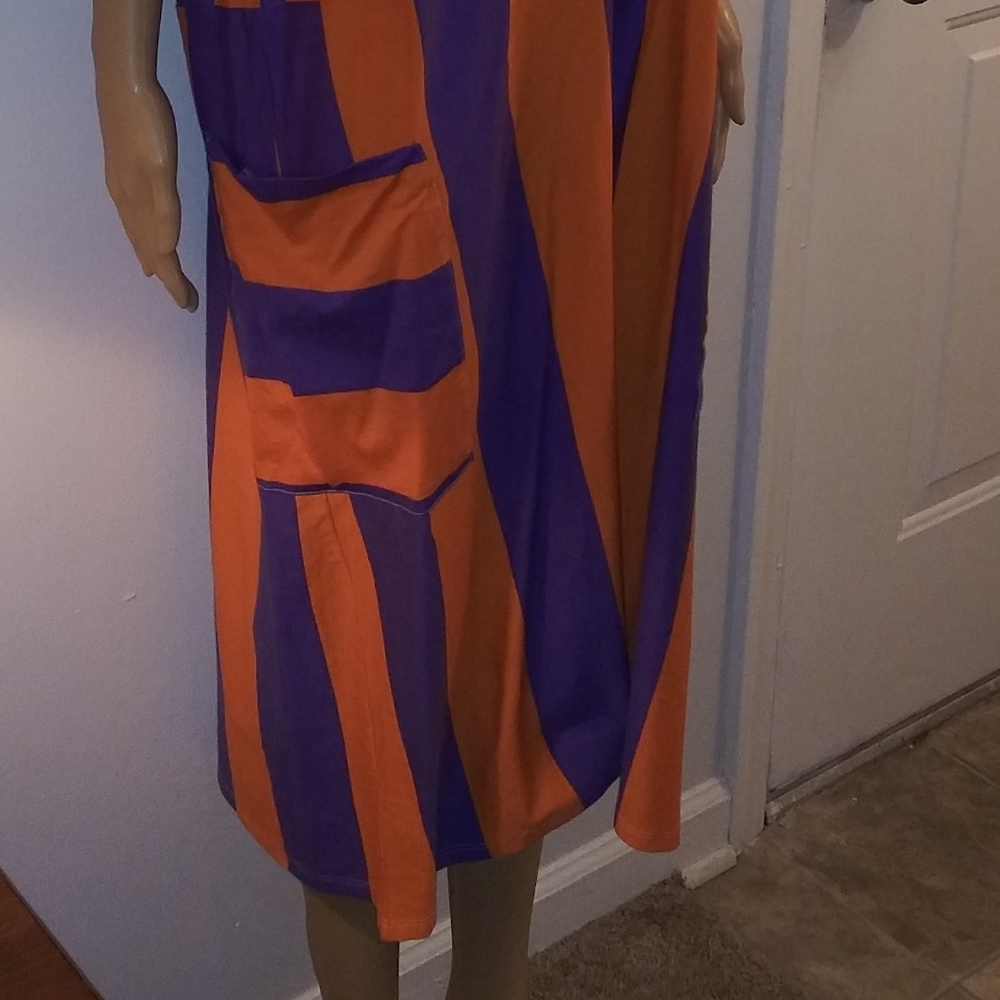 SOLD. Zara Trafaluc Orange/Purple Dress - Picture 6 of 8